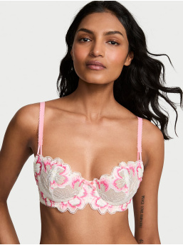 Wicked Peony Embroidery Unlined Balconette Bra