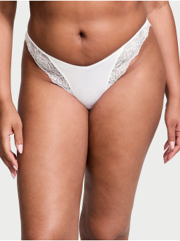 Rose Lace-Trim High-Leg Thong Panty