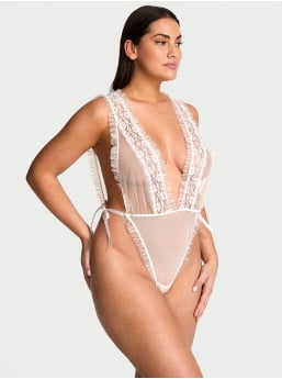 Dare To Dream Lace Sheer High-Leg Teddy