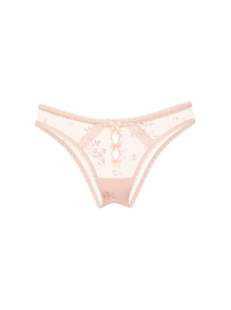 Sheer Lace-Trim Brazilian Panty
