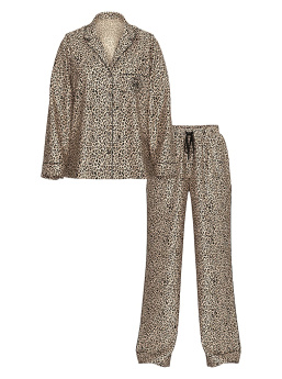 Glazed Satin Long Pajama Set