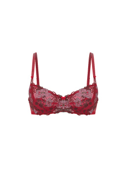 Wicked Beautiful Bows Embroidery Unlined Balconette Bra