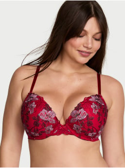 Beautiful Bows Embroidery Push-Up Bra
