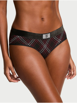 Logo Cotton Shine Patch Velvet Hiphugger Panty