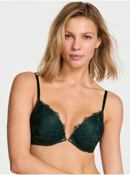 Bombshell Add-2-Cups Rose Lace Shimmer Push-Up Bra