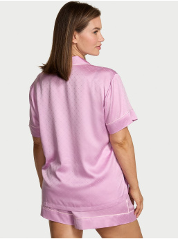 Glazed Satin Heart Short Pajama Set