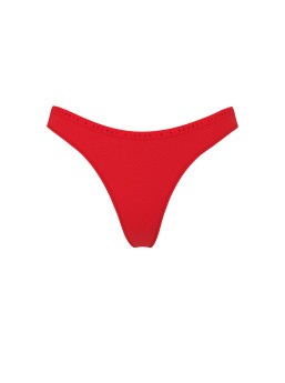 Stretch Cotton High-Leg Scoop Thong Panty