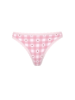Cotton Lace-Waist Thong