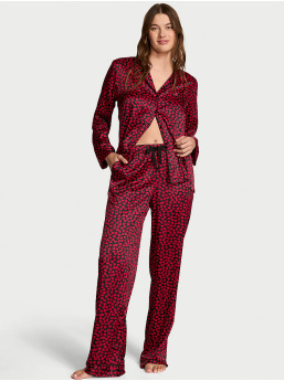 Glazed Satin Long Pajama Set