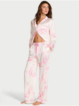 Glazed Satin Long Pajama Set