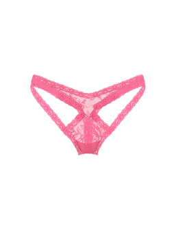 Tease Lace Heart Hardware Strappy Thong Panty