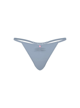 Stretch Cotton Heart Lace V-String Panty
