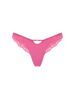 Rose Lace-Trim High-Leg Thong Panty