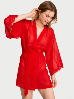 Chiffon & Lace Short Robe