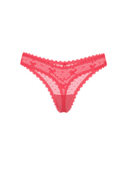Bow Lace Mesh Thong Panty