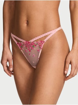 Hearts & Roses Embroidery Brazilian Panty