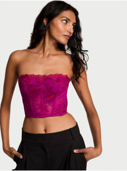 Rose Lace Strapless Corset Top