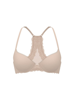 Lightly Lined Lace Racerback Full-Coverage Bra