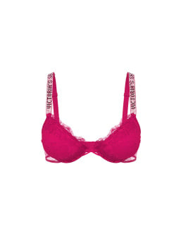 Shine Strap Rose Lace Lightly Lined Low-Cut Demi Bra