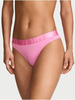 Exploded Logo Cotton Thong Panty