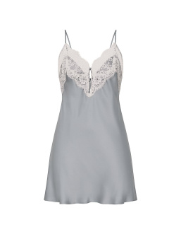 Satin Lace-Trim Short Slip Dress