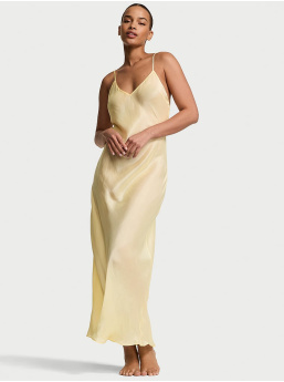 Luxe Sheer Satin Long Slip Dress