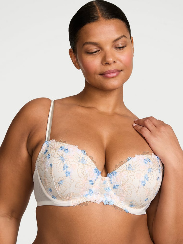 Wildflower Embroidery Lightly Lined Demi Bra