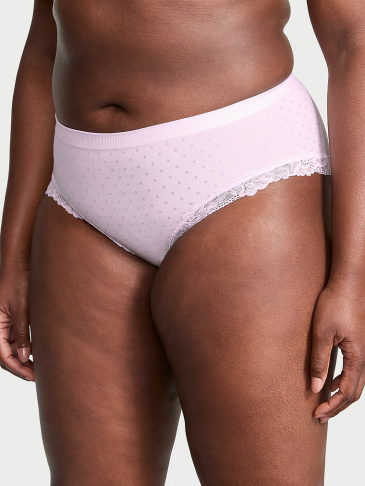 Seamless Lace-Trim Hiphugger Panty