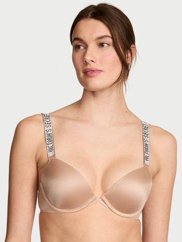 Logo Shine Strap Push-Up Bra