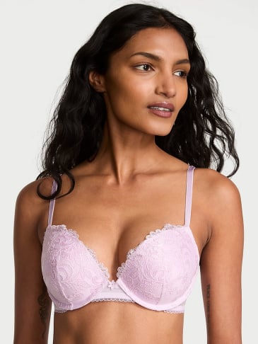 Vintage Blossom Embroidery Push-Up Bra
