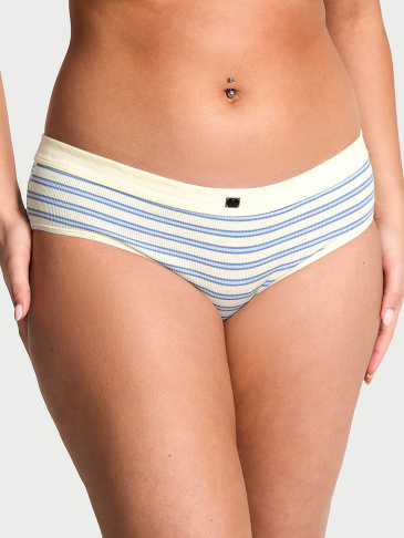 Cotton Rib Logo Hardware Hiphugger Panty