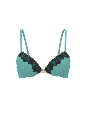 Lace-Trim Lightly Lined Plunge Demi Bra