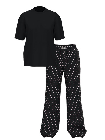 Flannel Short-Sleeve Long Tee-Jama Set