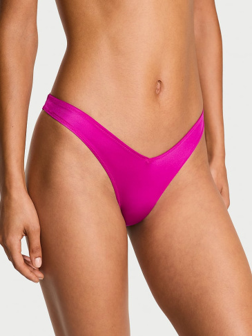 Smooth Strappy-Back High-Leg Thong Panty