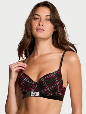 Shine Patch Velvet Lightly Lined Demi Bra