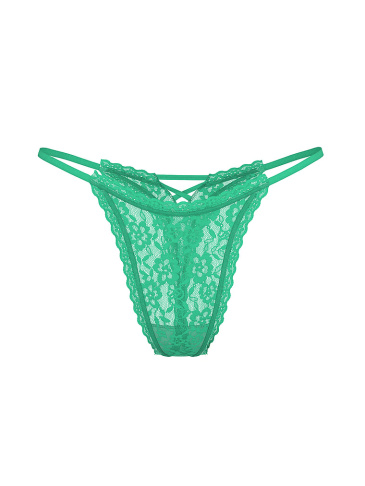 Lace Strappy-Back String Thong Panty