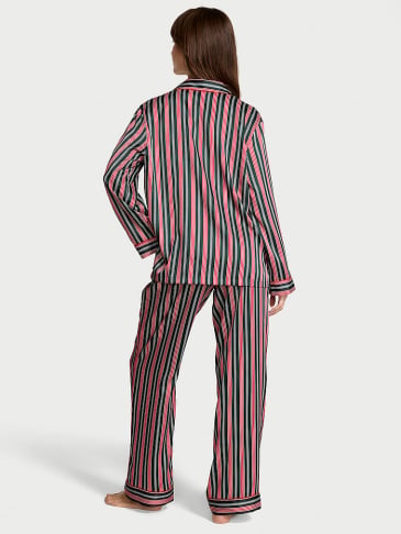 Glazed Satin Long Pajama Set