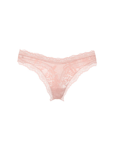 Rose Lace Shimmer High-Leg Thong Panty