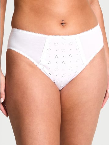 Stretch Cotton Eyelet High-Leg Brief Panty