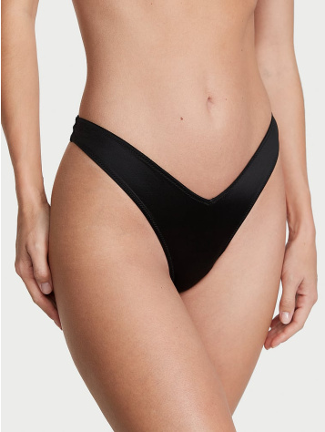 Smooth Strappy-Back High-Leg Thong Panty