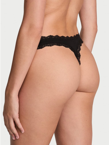 Lace-Trim Thong Panty