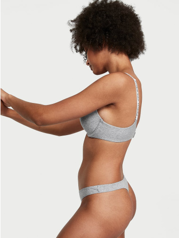 Stretch Cotton High-Leg Scoop Thong Panty