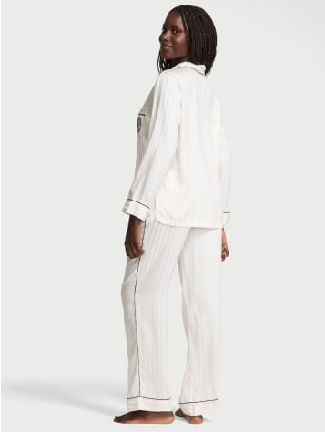 Glazed Satin Long Pajama Set