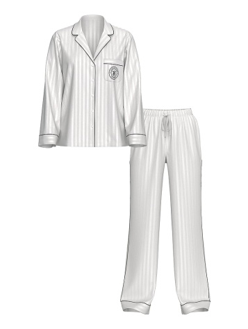 Glazed Satin Long Pajama Set