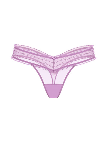 Smocked Mesh Thong Panty