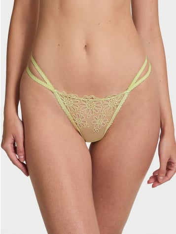 Eyelet Mesh Strappy String Thong Panty