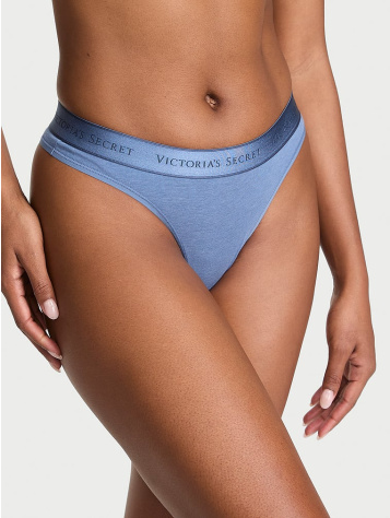 Logo Cotton Thong Panty