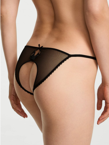 Electric Orchid Embroidery Open-Back String Bikini Panty