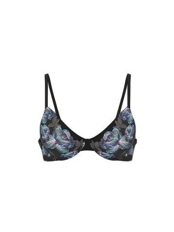 Electric Orchid Embroidery Push-Up Bra