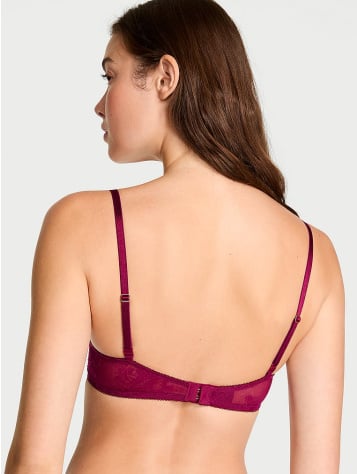 Rose Lace Lightly Lined Plunge Demi Bra